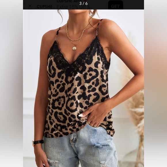 Dior Leopard Print Lace Trim Cami
L/Brown - Picture 6 of 6